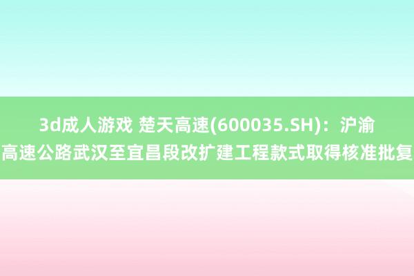 3d成人游戏 楚天高速(600035.SH)：沪渝高速公路武汉至宜昌段改扩建工程款式取得核准批复