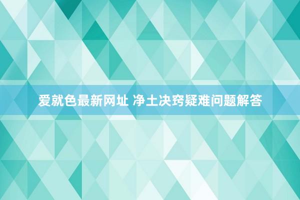 爱就色最新网址 净土决窍疑难问题解答