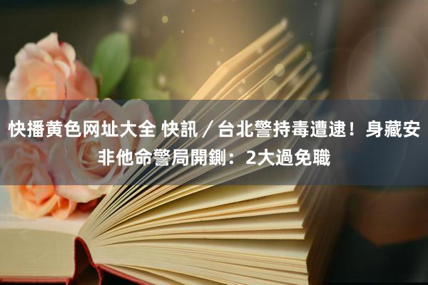 快播黄色网址大全 快訊／台北警持毒遭逮！身藏安非他命　警局開鍘：2大過免職