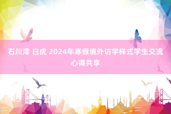 石川澪 白虎 2024年寒假境外访学样式学生交流心得共享